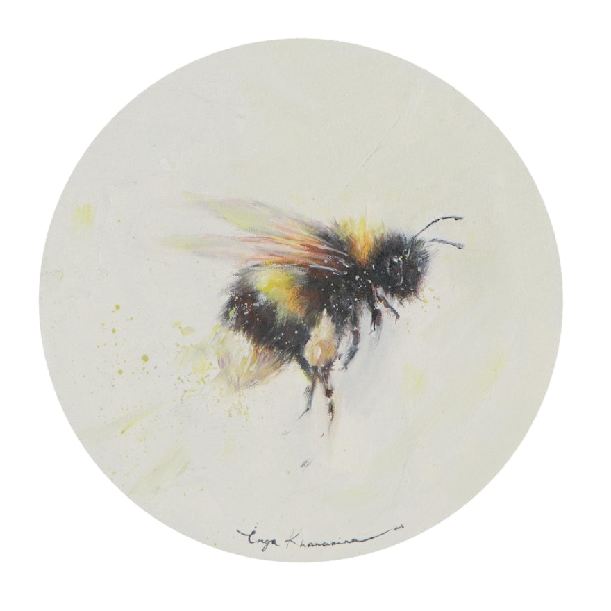 Inga Khanarina Oil Painting of a Bumblebee, 2021