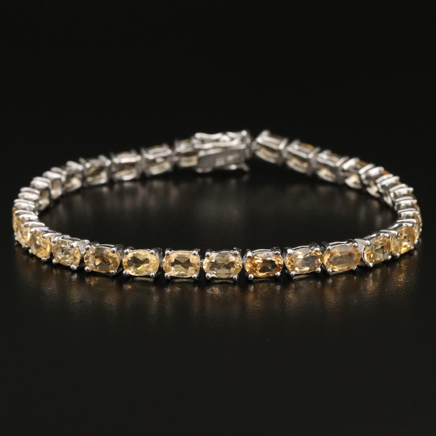 Sterling Citrine Line Bracelet