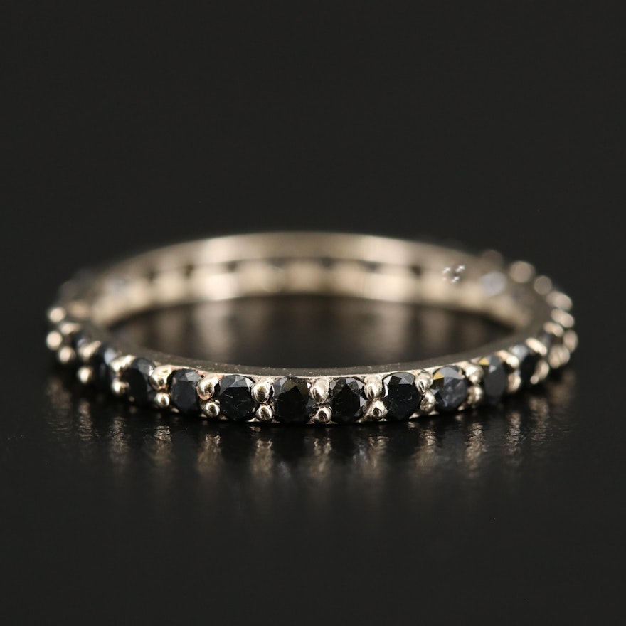 14K 1.12 CTW Stackable Black Diamond Eternity Band