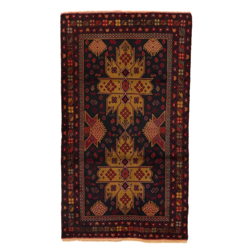 3'5 x 6'5 Hand-Knotted Turkish Village Rug, 1930s