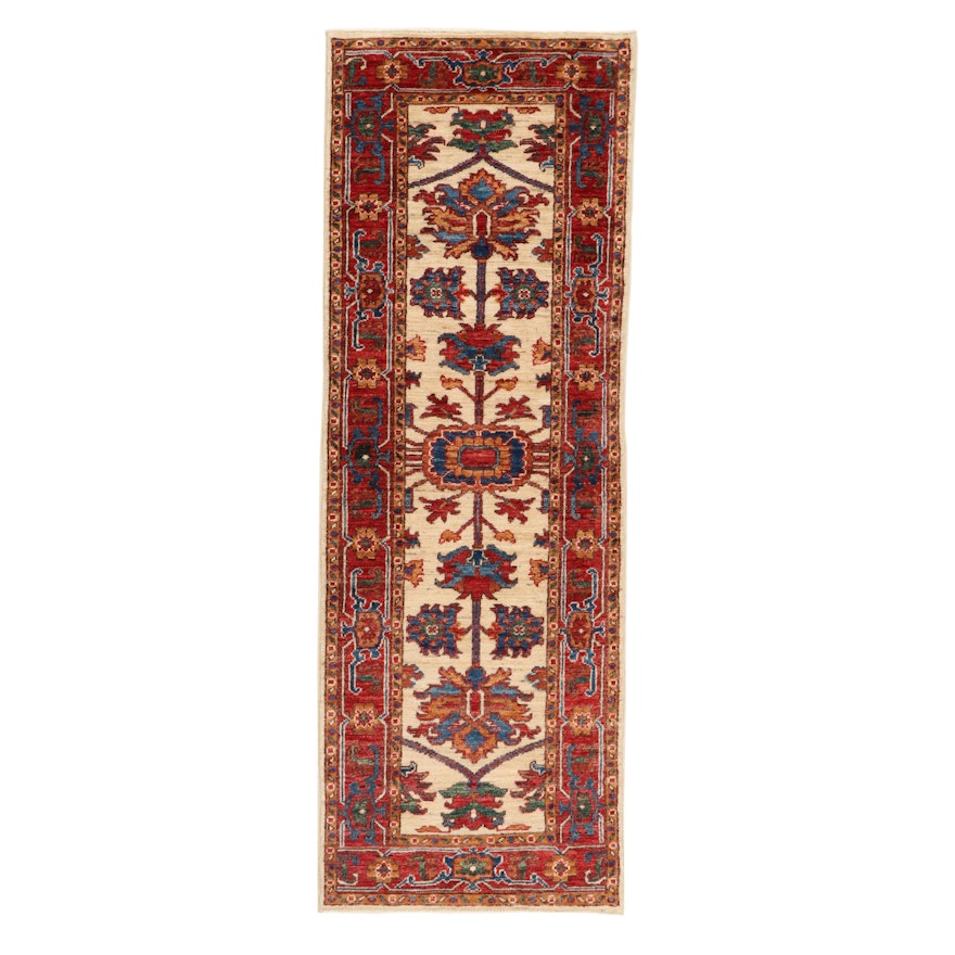 2'1 x 6' Hand-Knotted Afghan Persian Tabriz Long Rug, 2010s