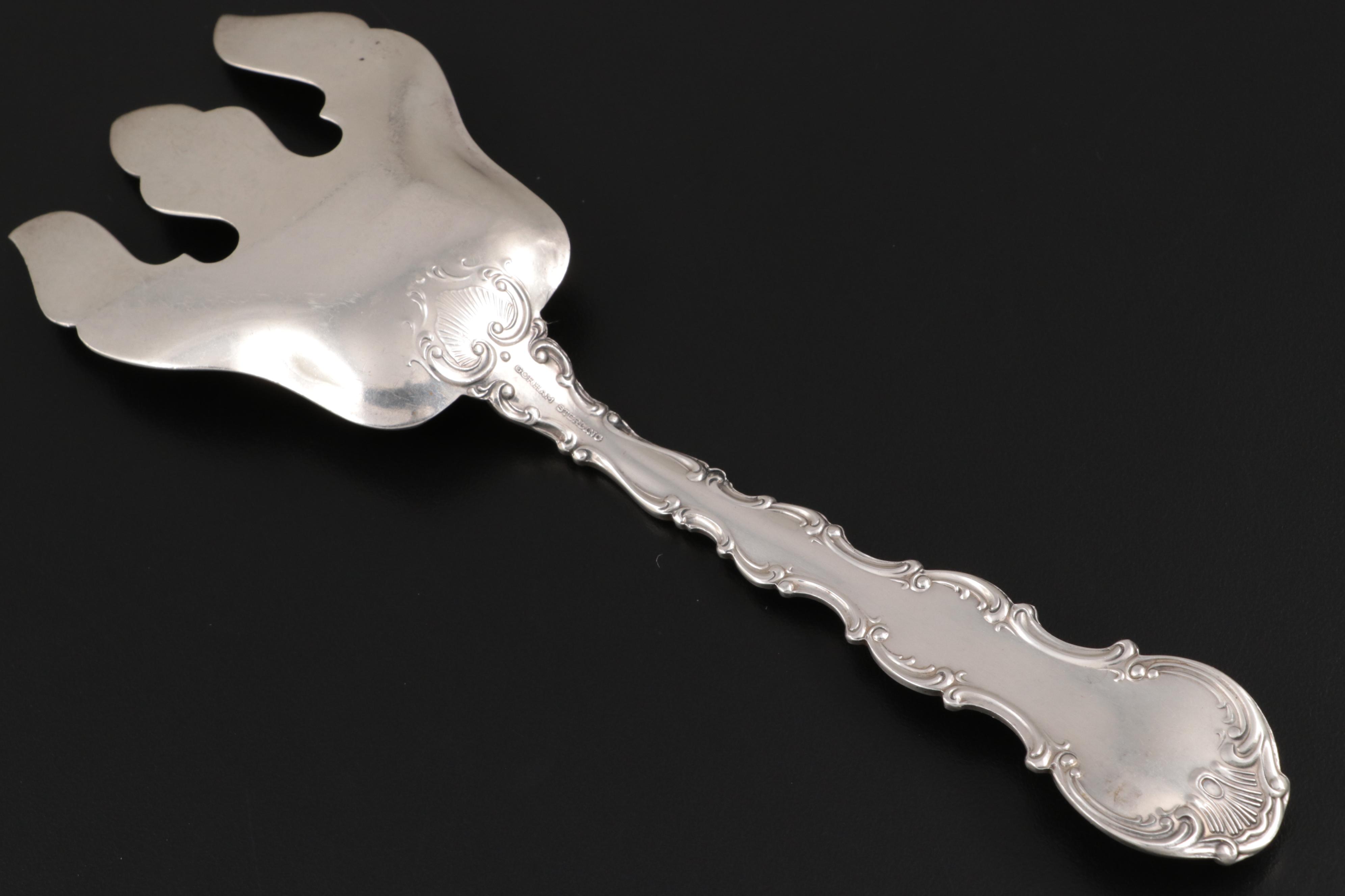 Gorham "Strasbourg" Sterling Silver Vegetable Serving Fork