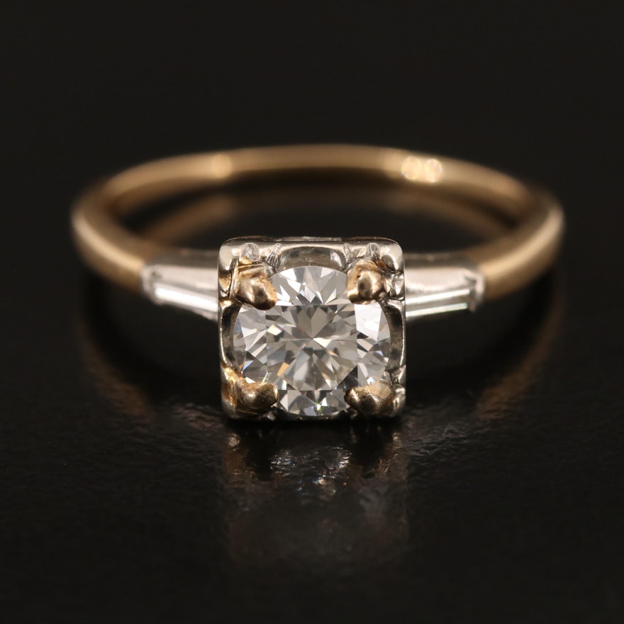 1950s Diamond Three Stone Ring