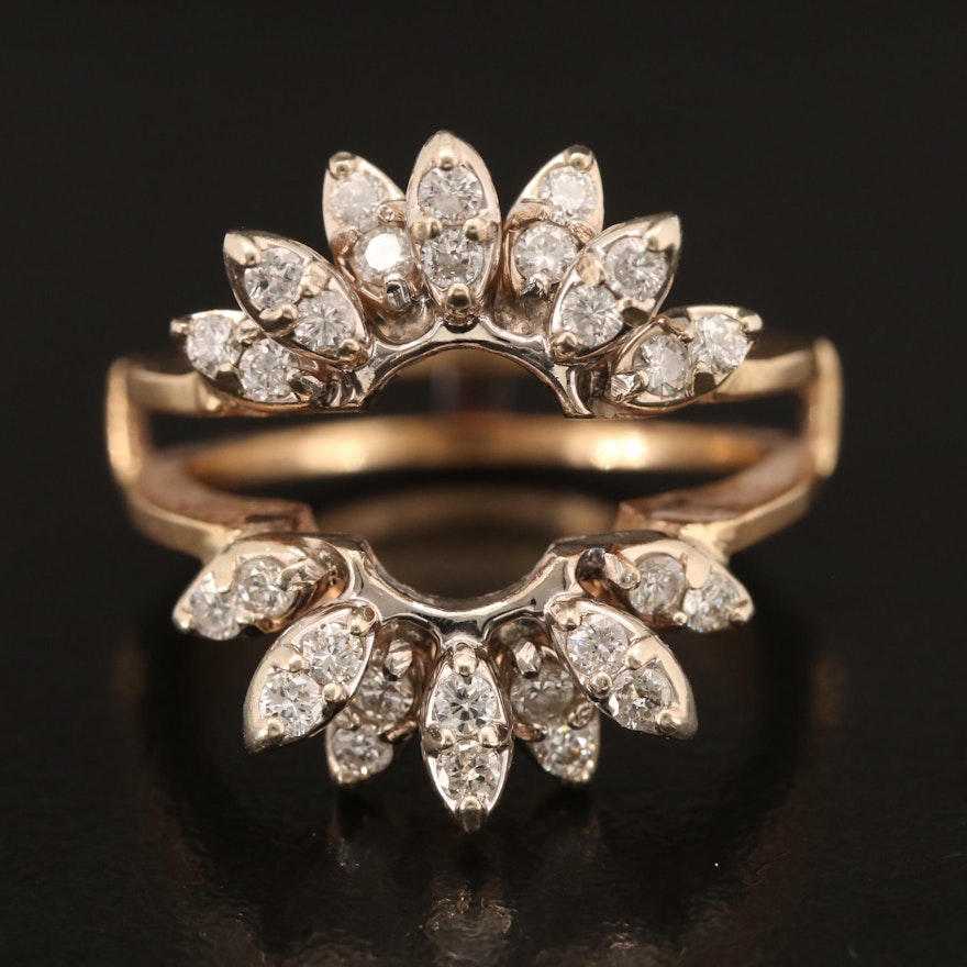 Vintage 14K Diamond Ring Guard