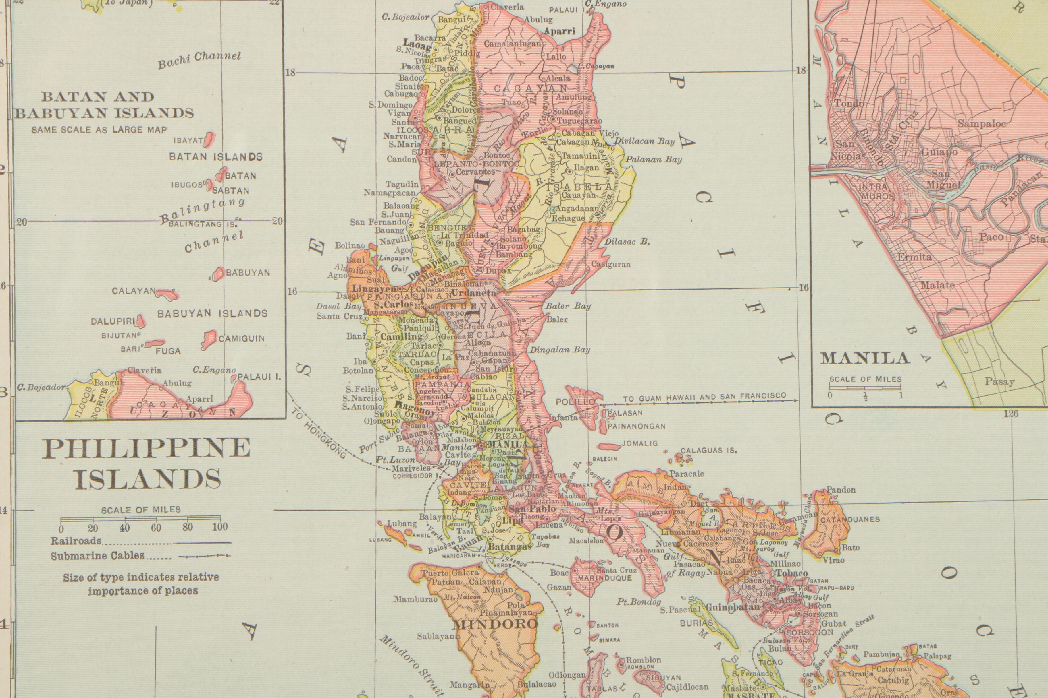 C. S. Hammond & Co. Engraving Map of the Philippine Islands