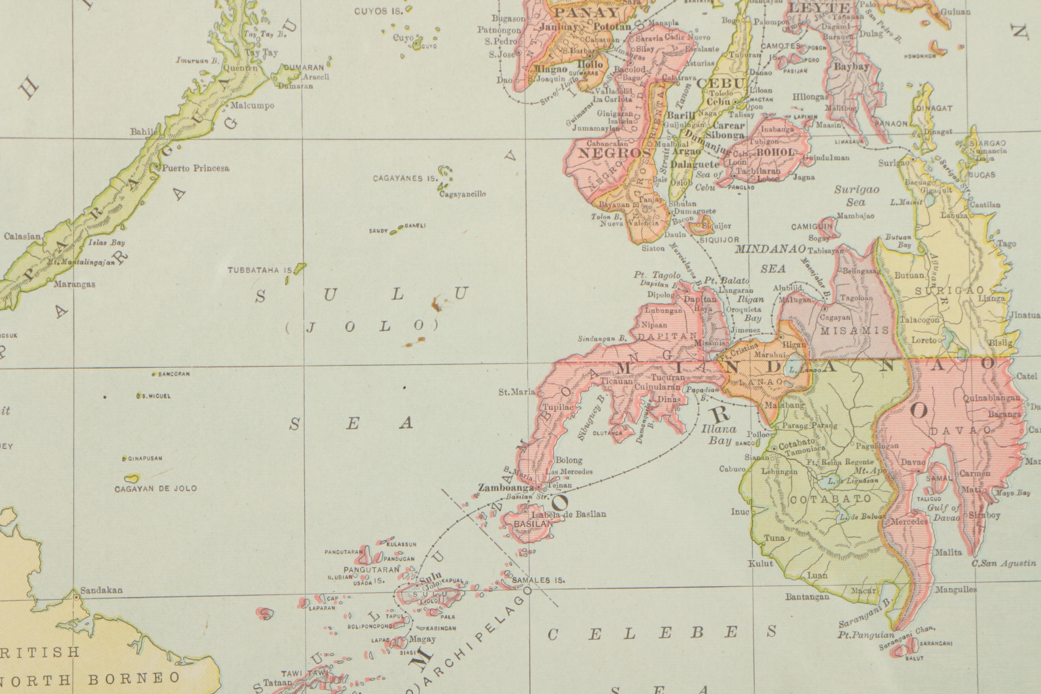 C. S. Hammond & Co. Engraving Map of the Philippine Islands