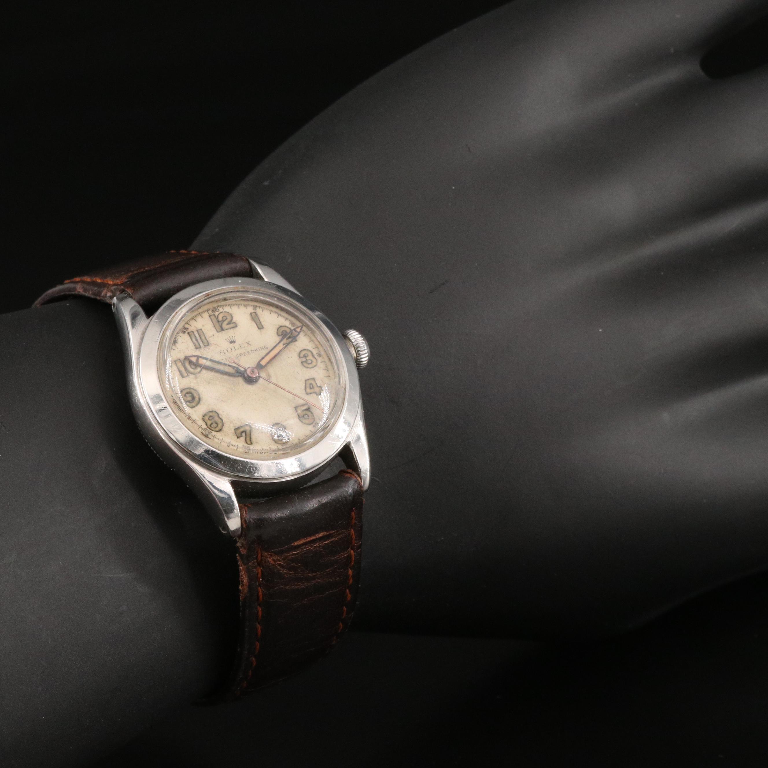 1946 Rolex Oyster Speedking Stainless Steel Stem Wind Watch
