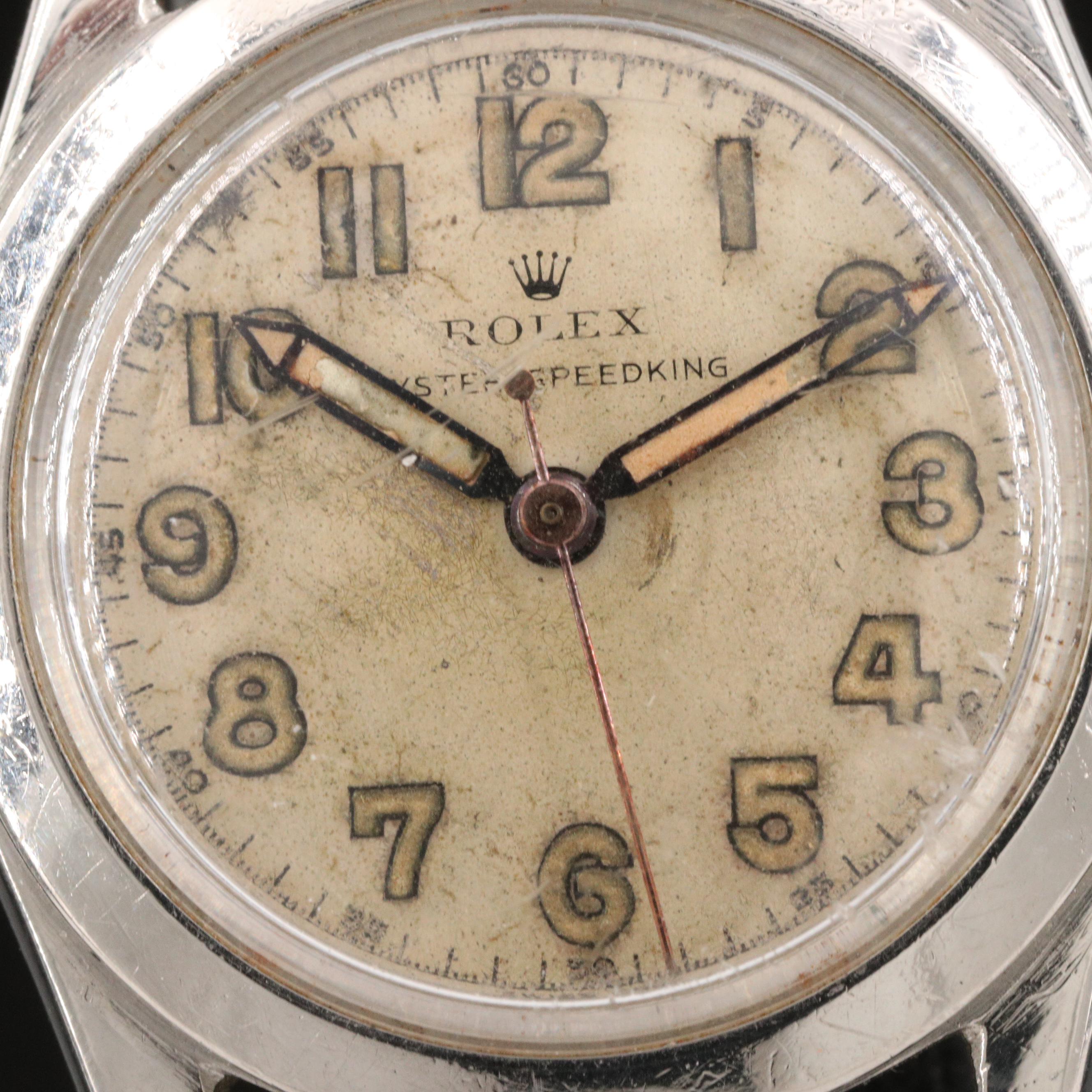 1946 Rolex Oyster Speedking Stainless Steel Stem Wind Watch