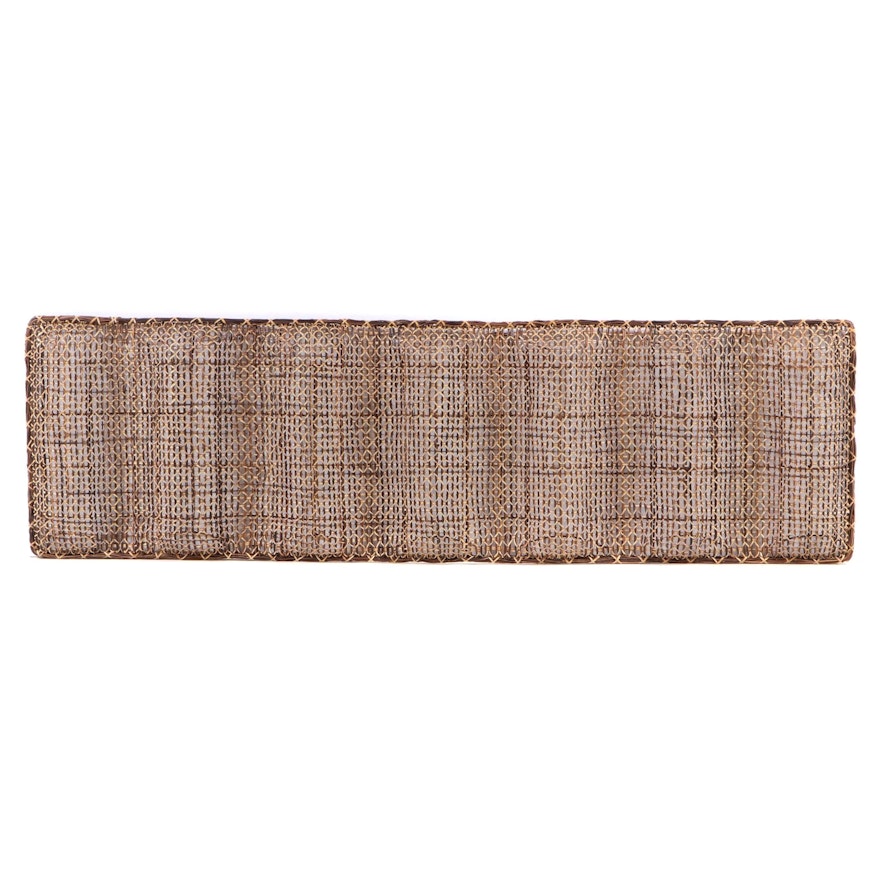 Textural Woven Rattan and Cane Decorative Wall Panel