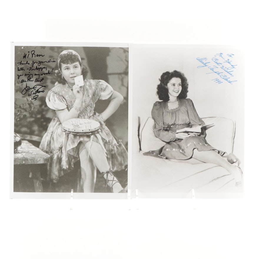 Shirley Temple Black and Jane Withers Signed Child Stars Photo Prints
