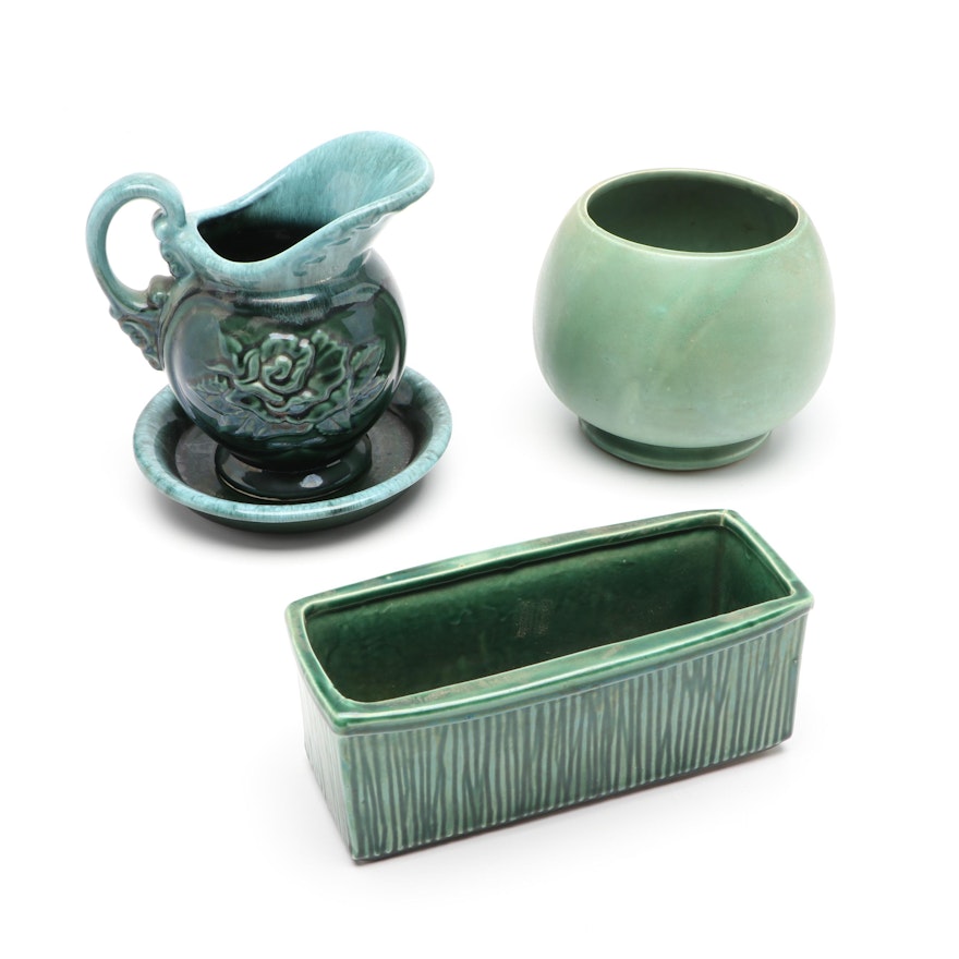 McCoy Pottery and Hull Ceramic Planters and Pitcher, Mid to Late 20th Century