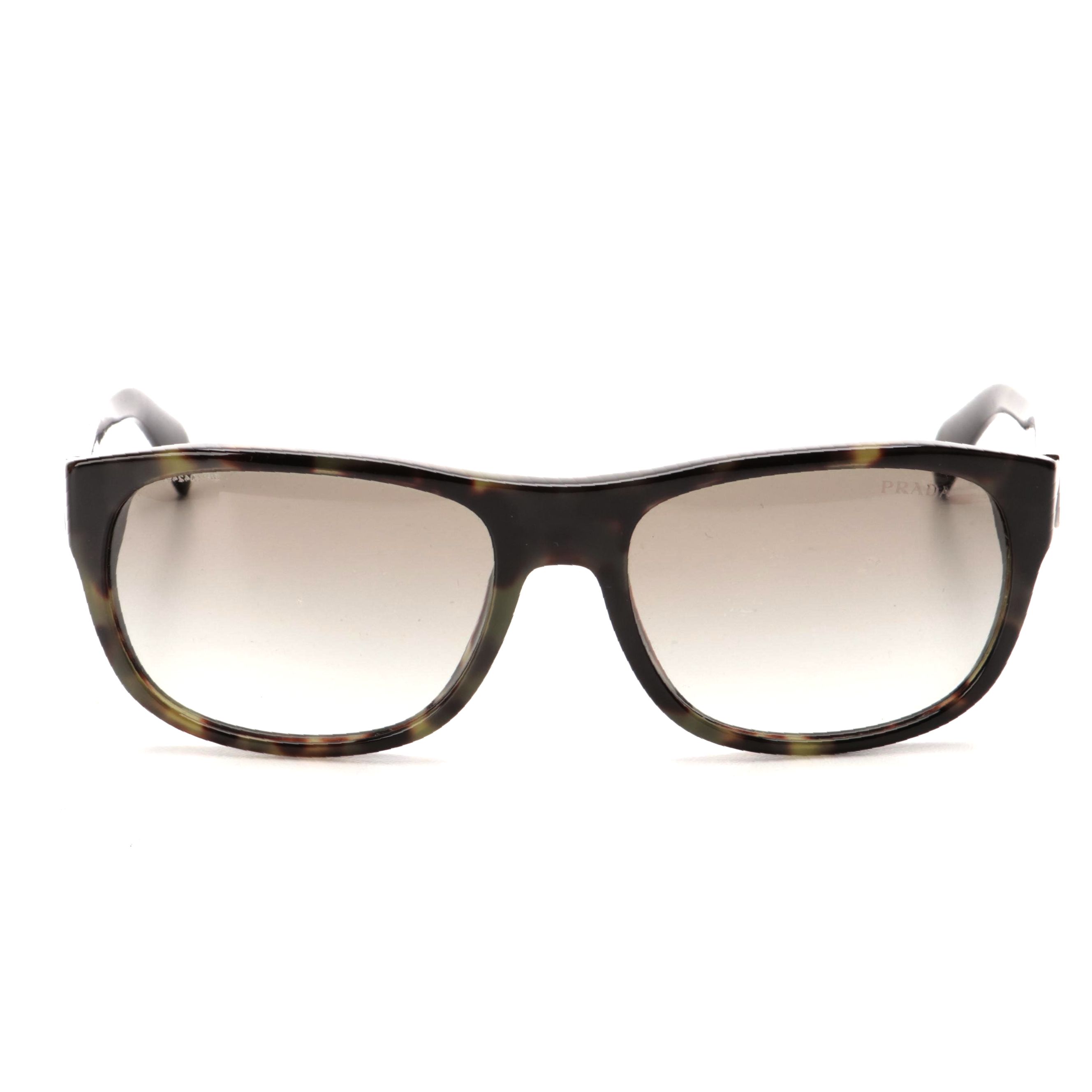 Prada SPR 29N Rectangular Sunglasses in Tortoise Acetate with Case
