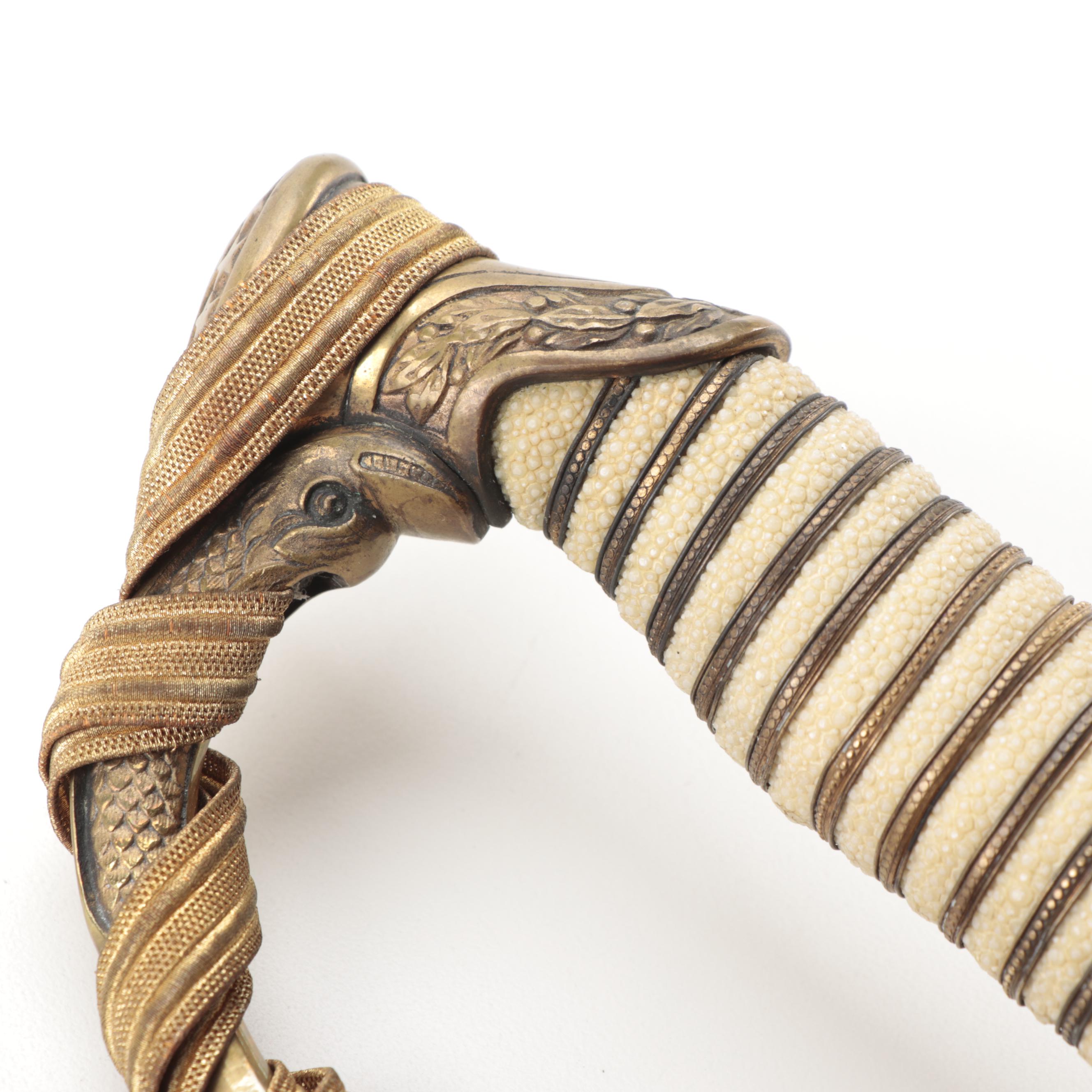 Navy Officers Sword with Oak Presentation Plaque