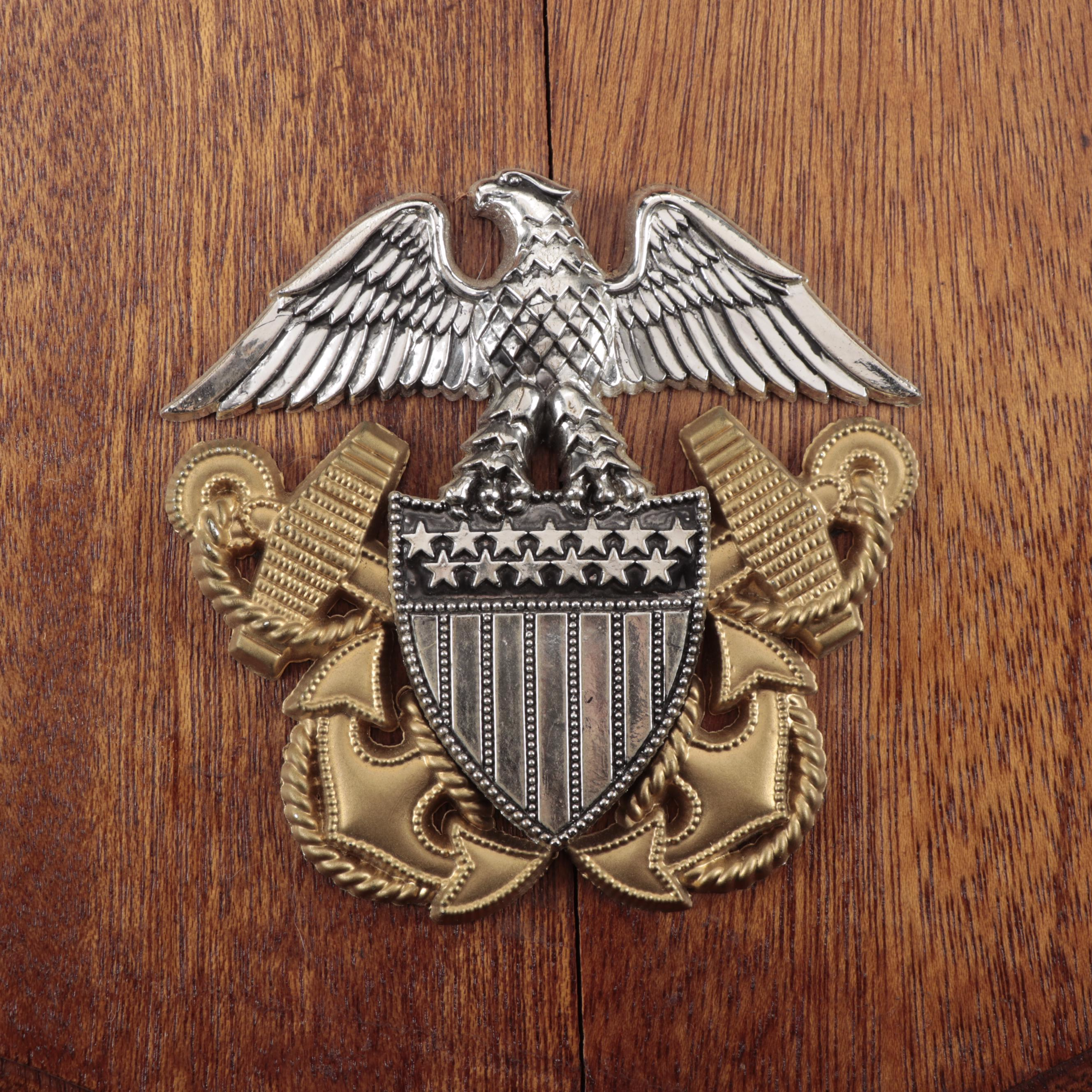 Navy Officers Sword with Oak Presentation Plaque