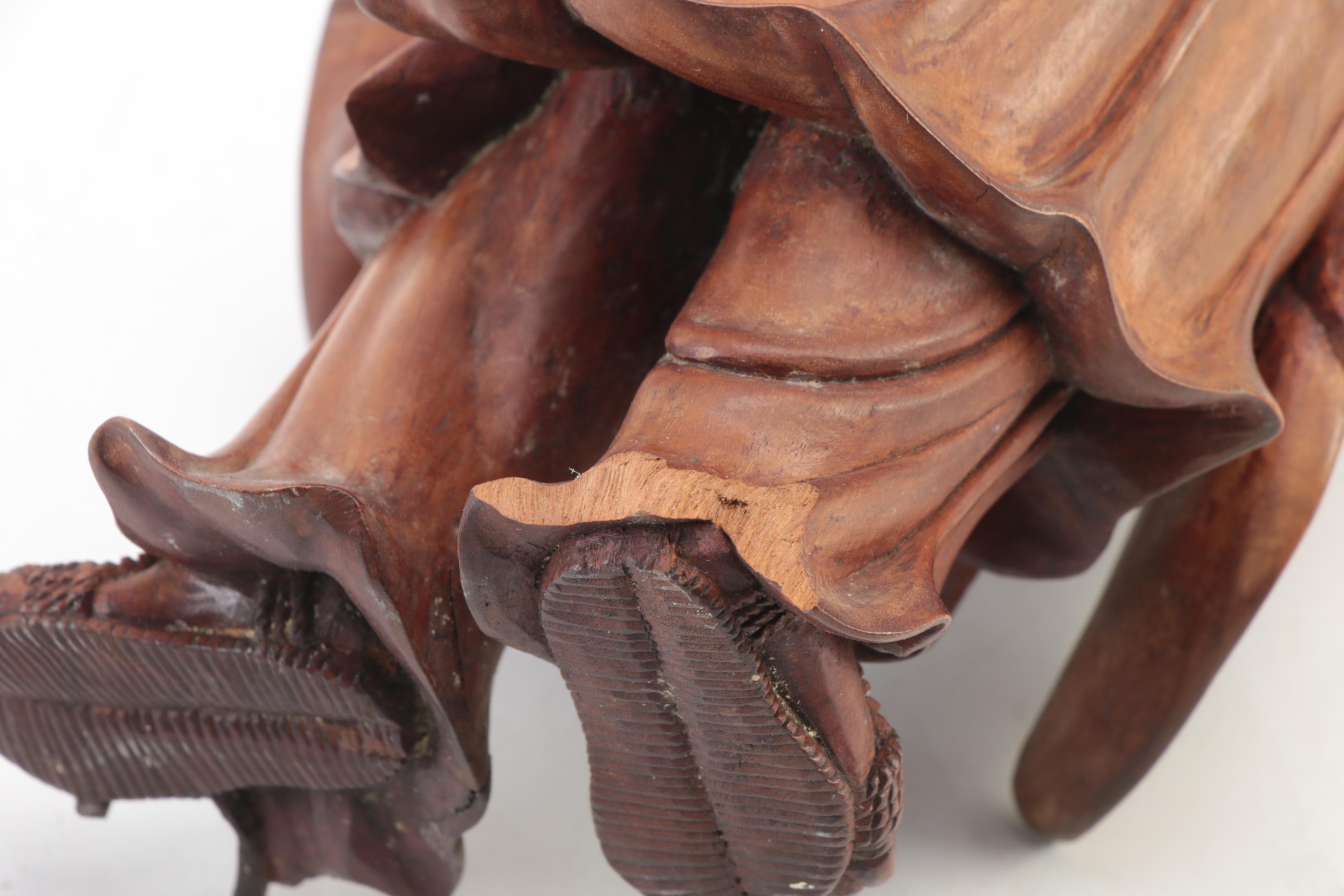 Chinese Carved Wood Figure, Mid to Late 20th Century