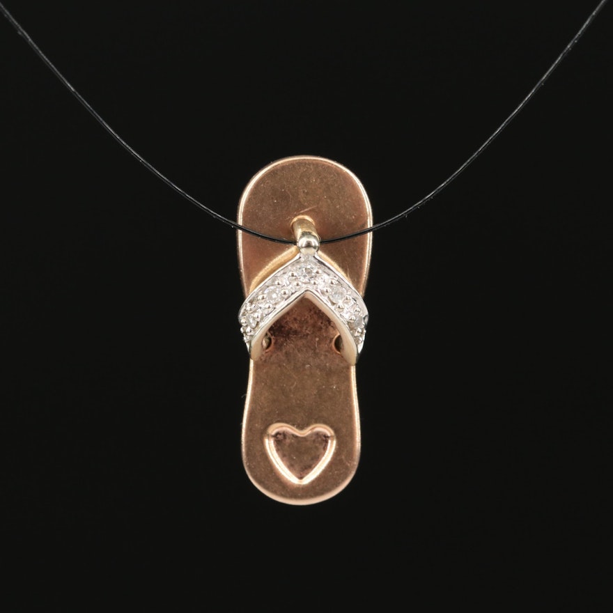 10K Diamond Sandal Pendant