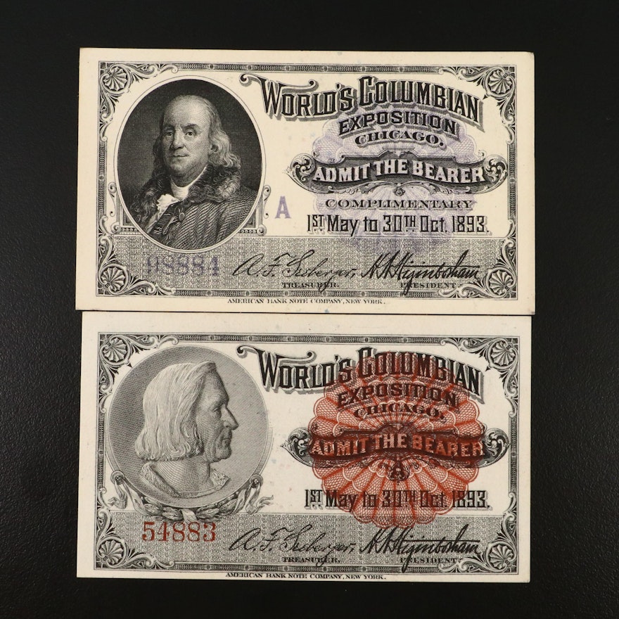 Columbian Exposition Admission Tickets, 1893