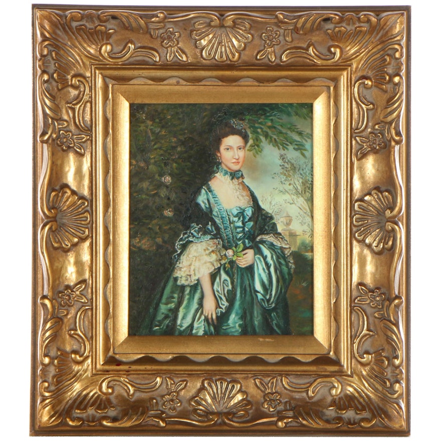 Portrait Oil Painting After Thomas Gainsborough "Miss Theodosia Magill"