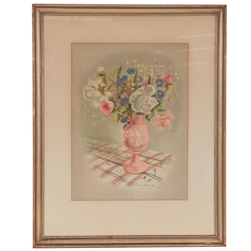 Offset Lithograph After Lucile Blanch "Spring Flowers," mid-Late 20th Century