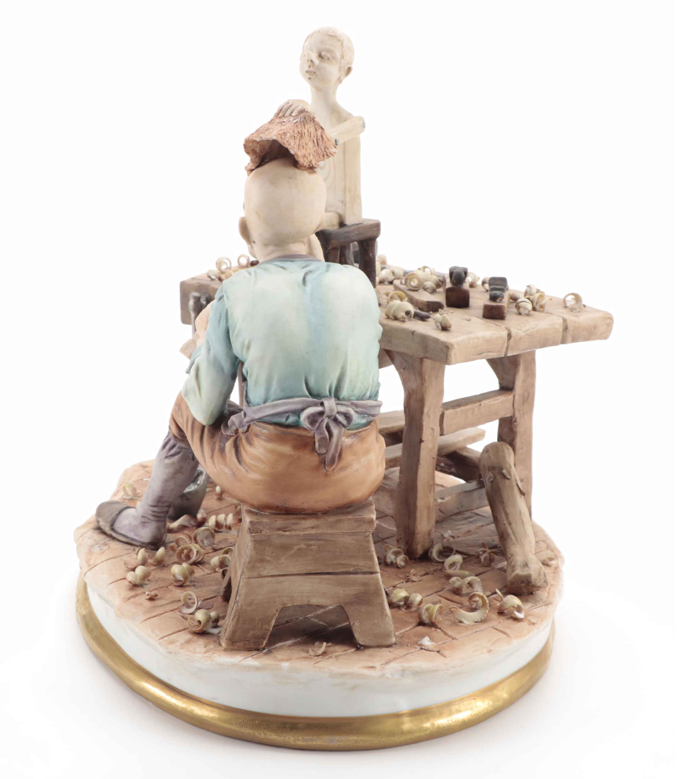 Mario Alparone for Capodimonte Pinocchio and Geppetto Porcelain Figurine