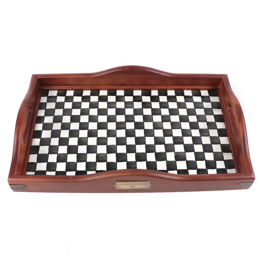 MacKenzie-Childs "Courtly Check" Wood Serving Tray