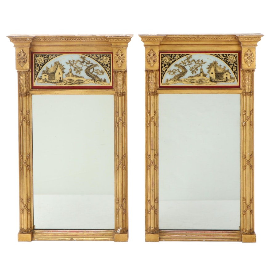 Pair of Federal Giltwood Mirrors, Early 19th Century