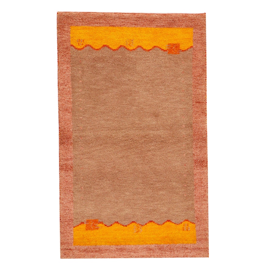 3' x 4'10 Hand-Knotted Indo-Persian Gabbeh Rug, 2010s