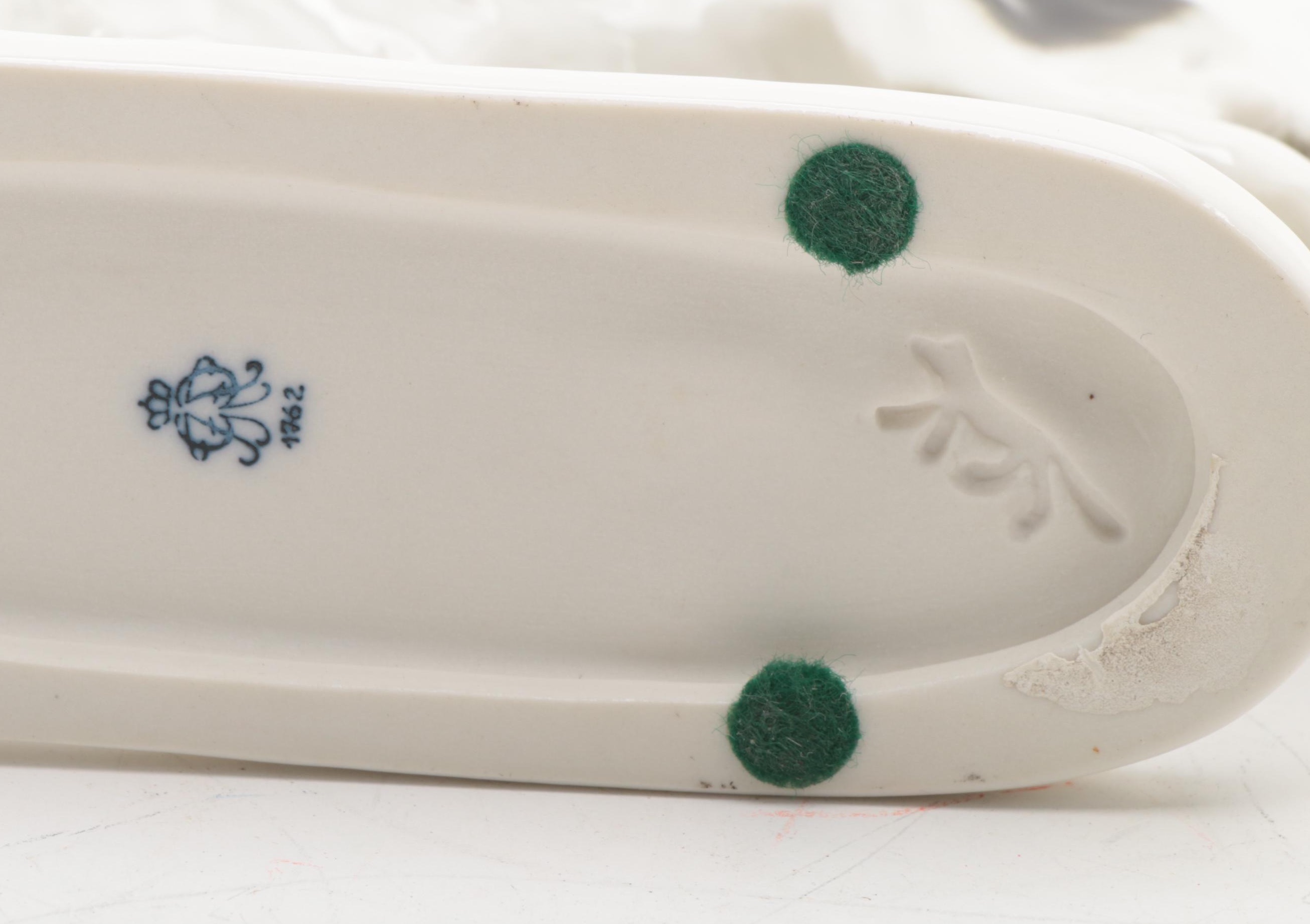 Volkstedt Porcelain Borzoi Figurine with Musterschutz Otto von Bismarck Stein