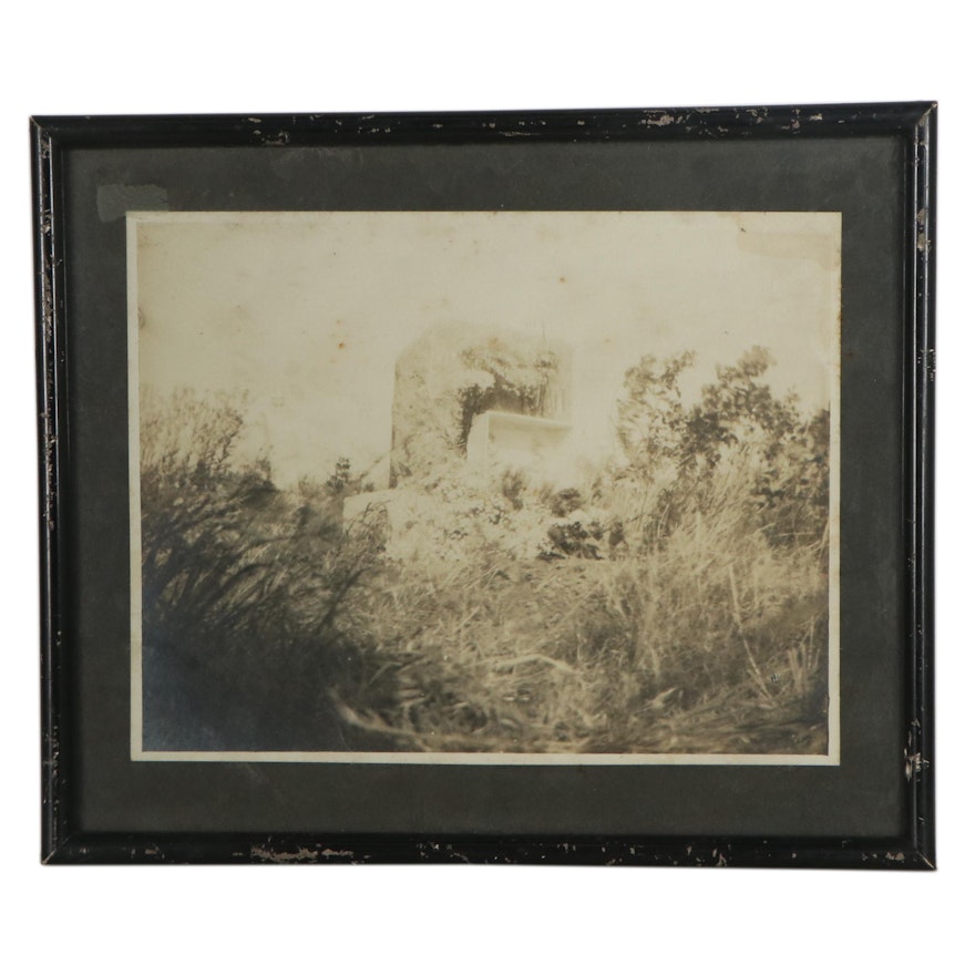 Silver Print Photograph of Building in Field, Late 19th-Early 20th Century