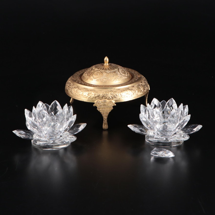 Shannon Crystal Lotus Form Votive and Other