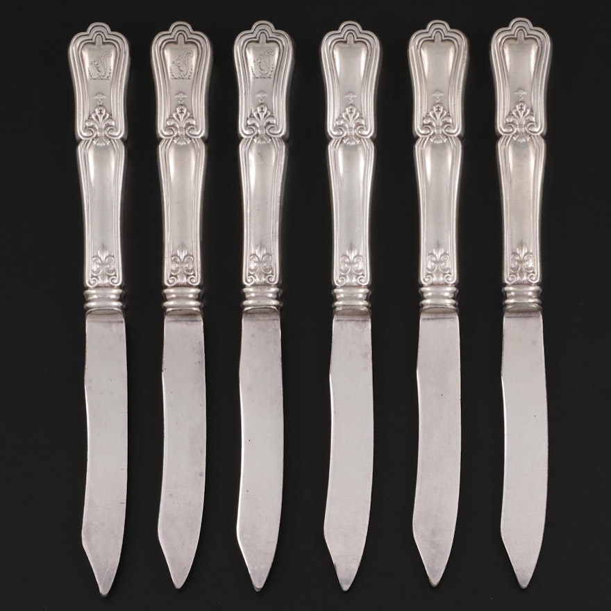 Sterling Silver Handled Butter Knives, Antique