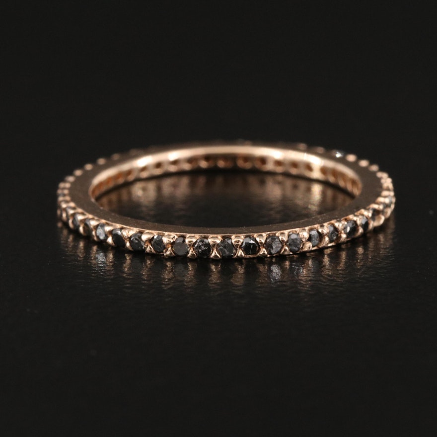 14K Black Diamond Eternity Band