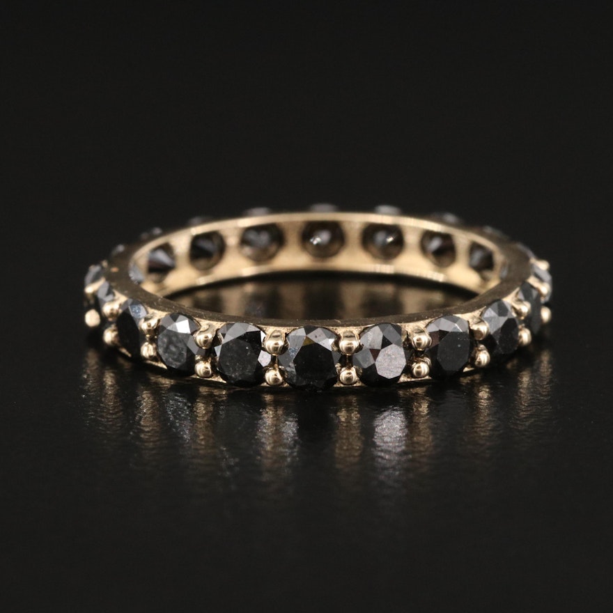 14K 2.60 CTW Black Diamond Eternity Band