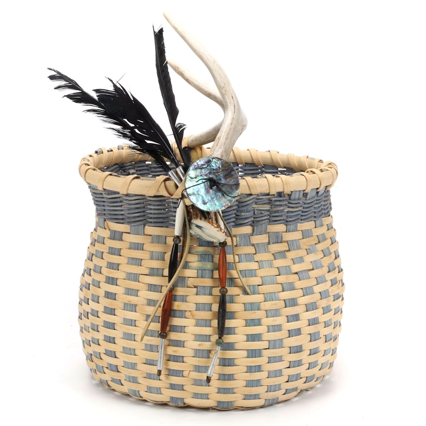 Kathi Hess Handwoven Artisan Decorative Basket