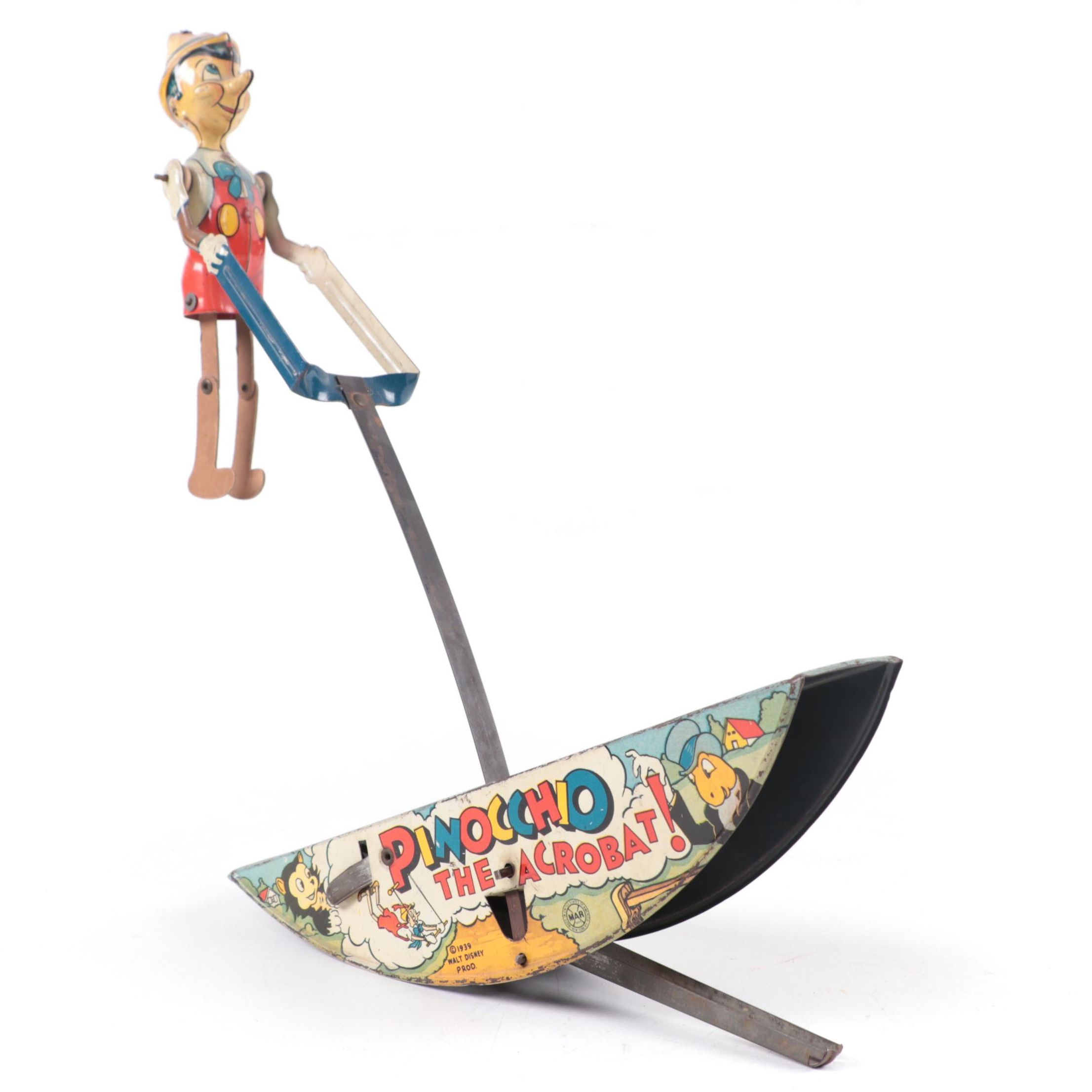 Marx Walt Disney Prod. Pinocchio "The Acrobat" Tin Lithograph Wind-Up Toy, 1939