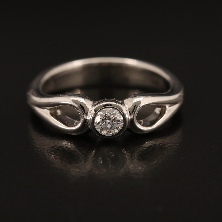 Elsa Peretti for Tiffany & Co Platinum 0.18 CT Diamond Solitaire Ring