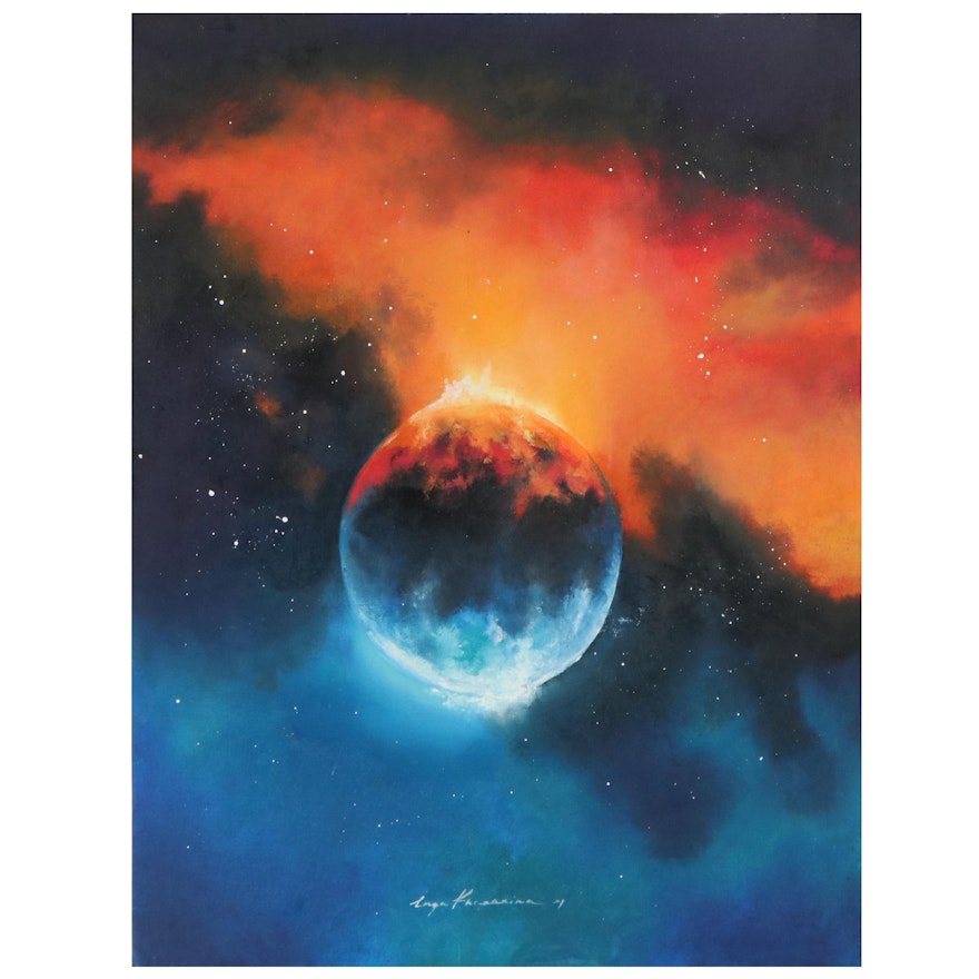 Inga Khanarina Oil Painting of Outer Space, 2021
