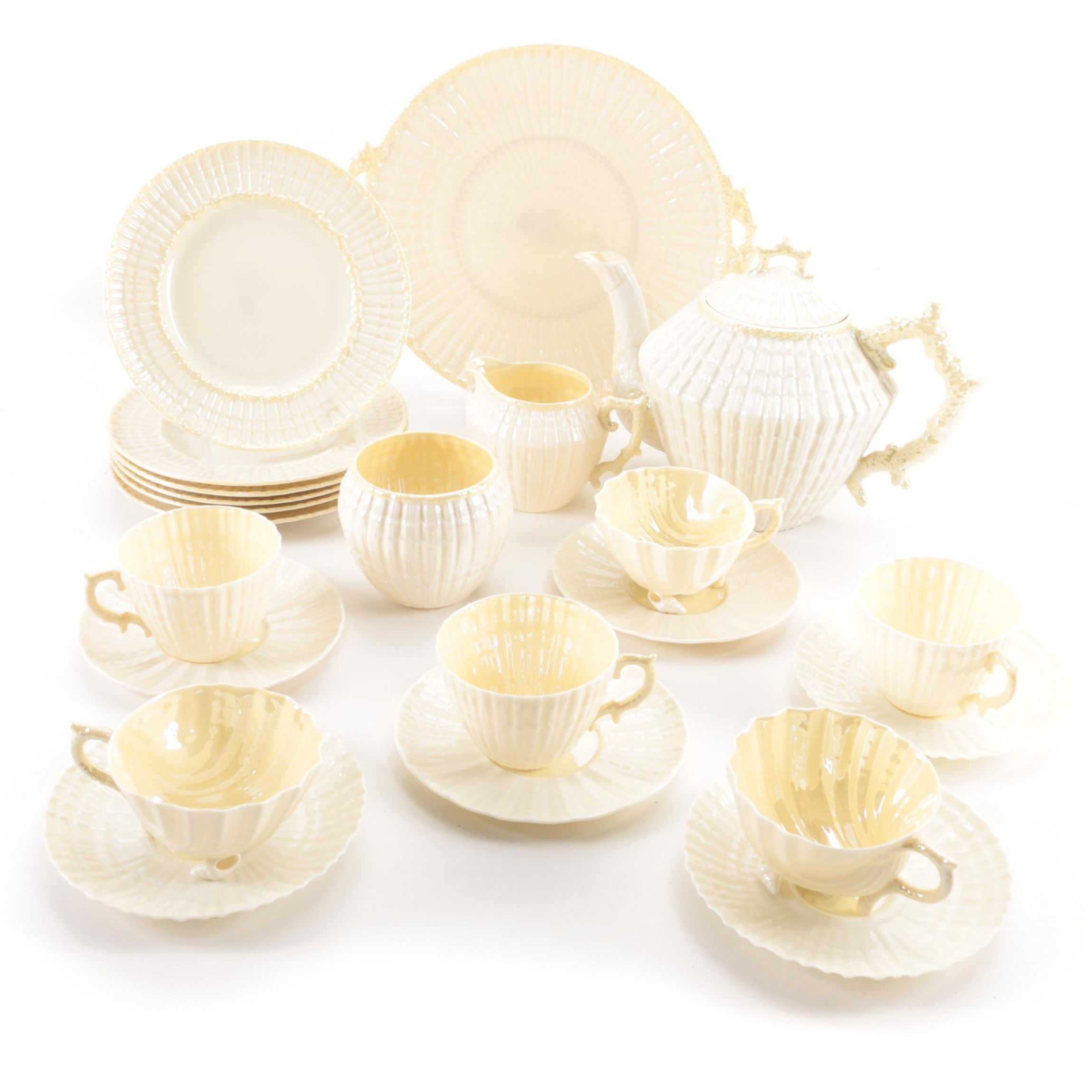 Belleek "New Shell Yellow" and Other Porcelain Dinnerware