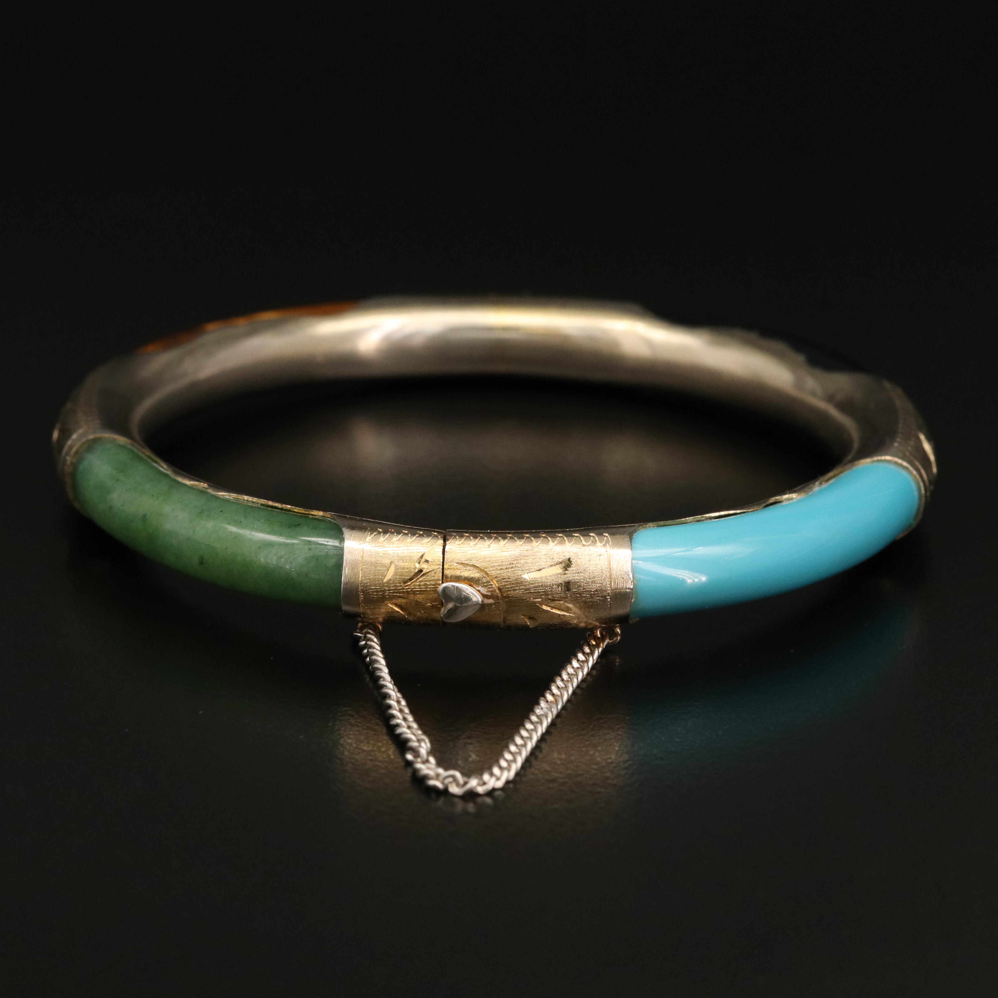 Bangle Including Tiger's Eye, Quartzite and Faux Black Onyx