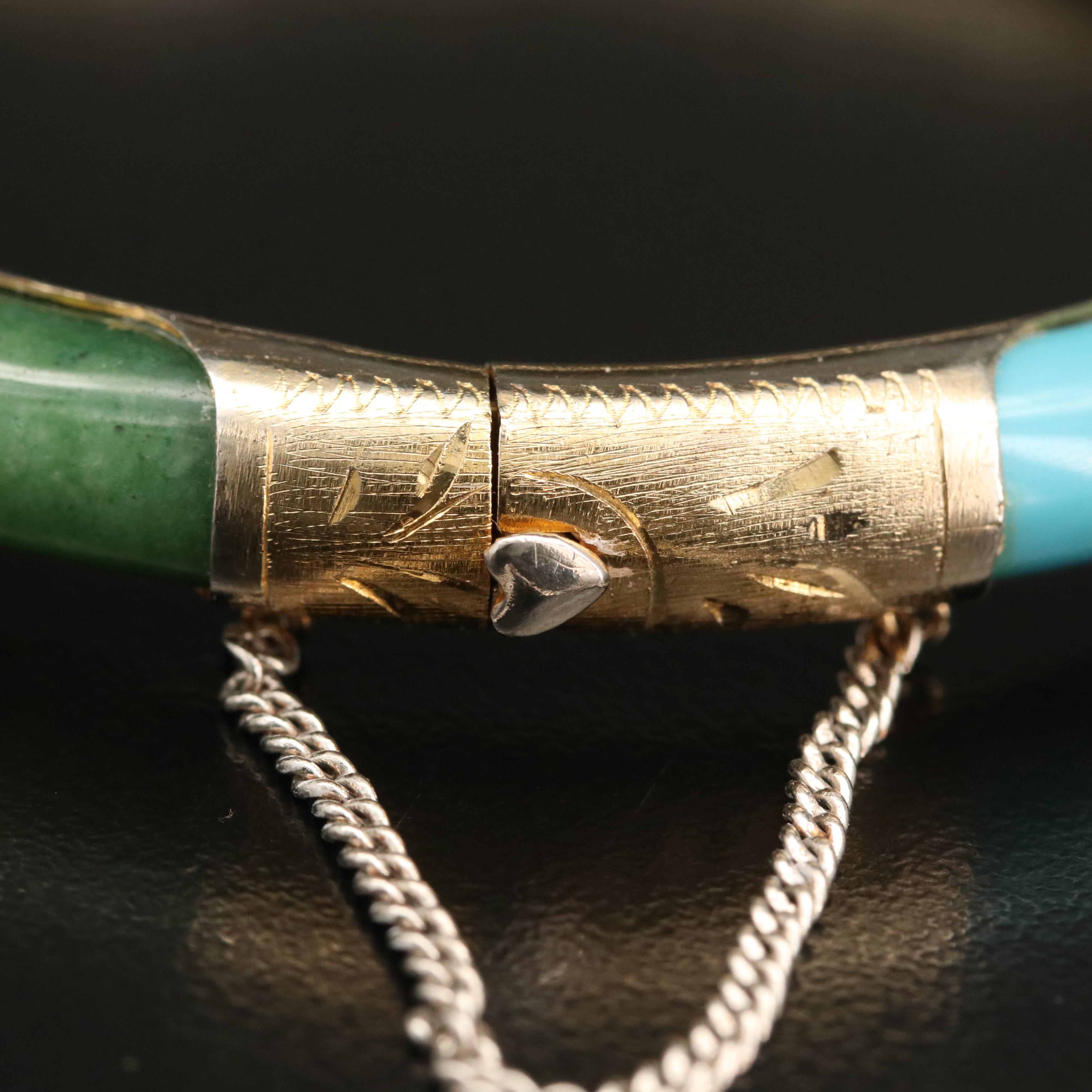 Bangle Including Tiger's Eye, Quartzite and Faux Black Onyx