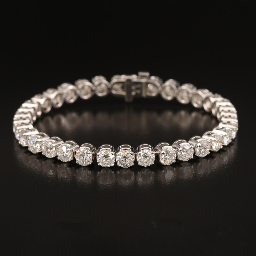 14K 14.00 CTW Diamond Line Bracelet with IGI Report