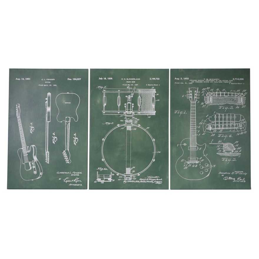 Giclées of Musical Instruments Patents