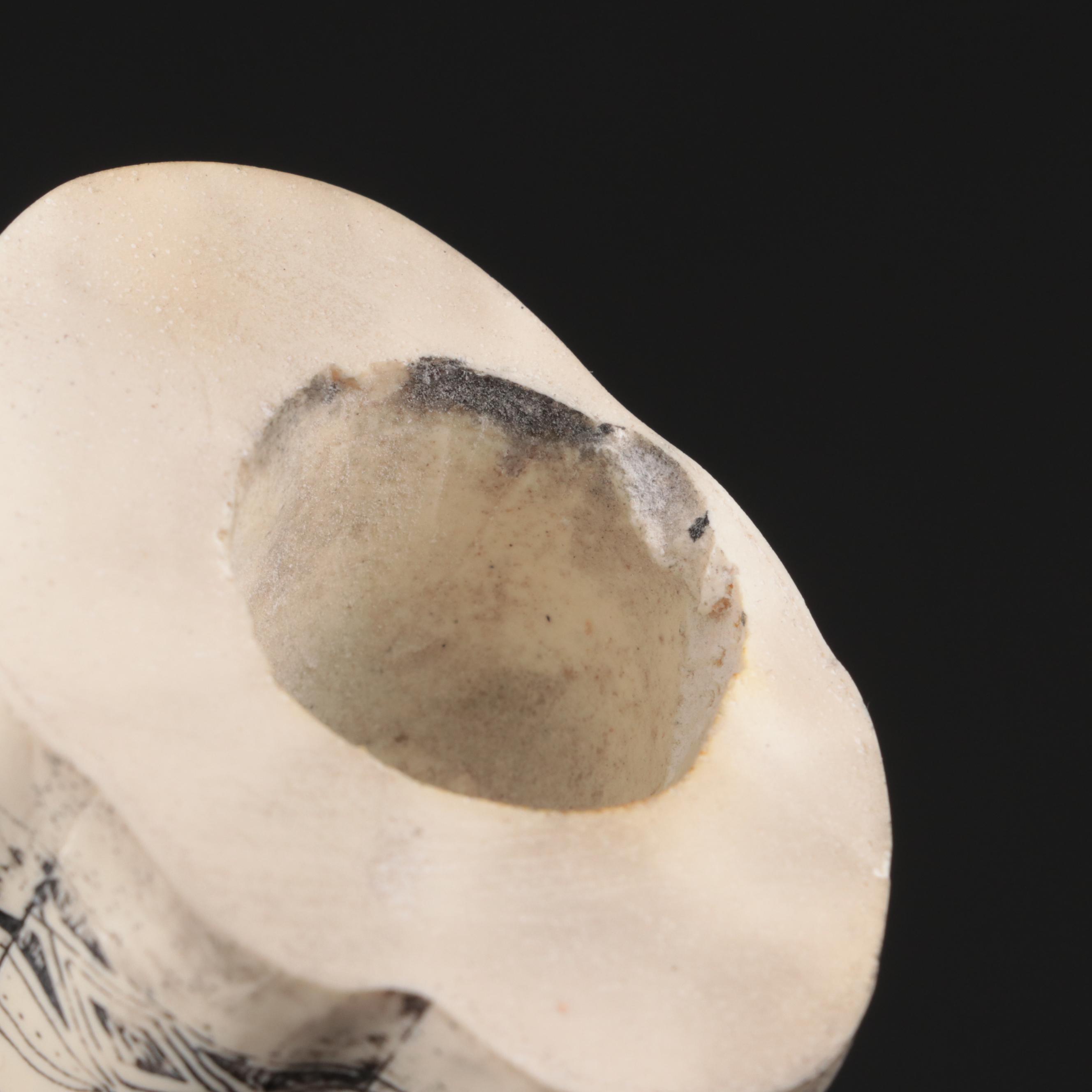 Faux Scrimshaw "The Ship Regulus Captain James Hoad" Resin Walrus Tusk