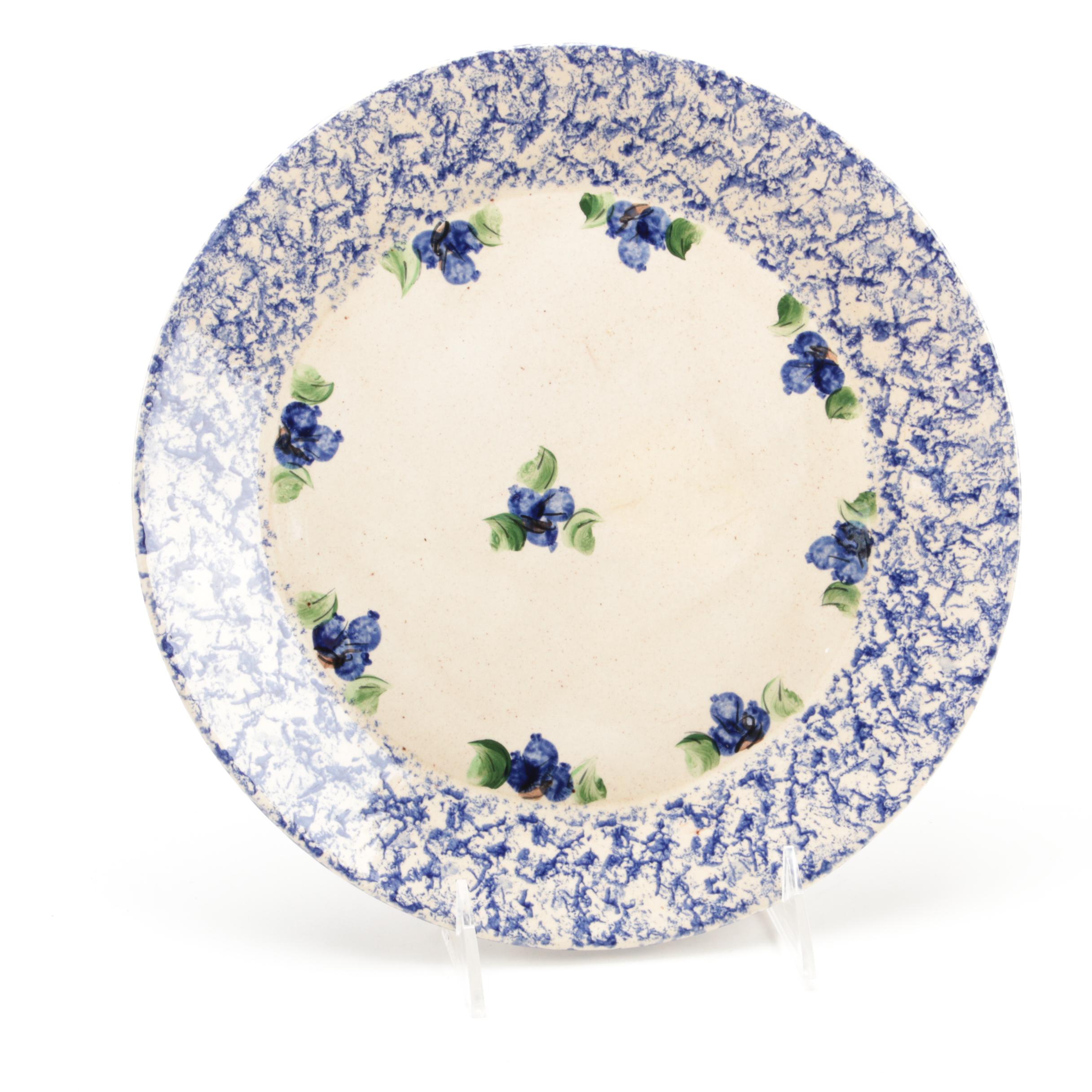 Thelma Leighton Stoneware Blueberry Pattern Tableware, Mid to Late 20th Century