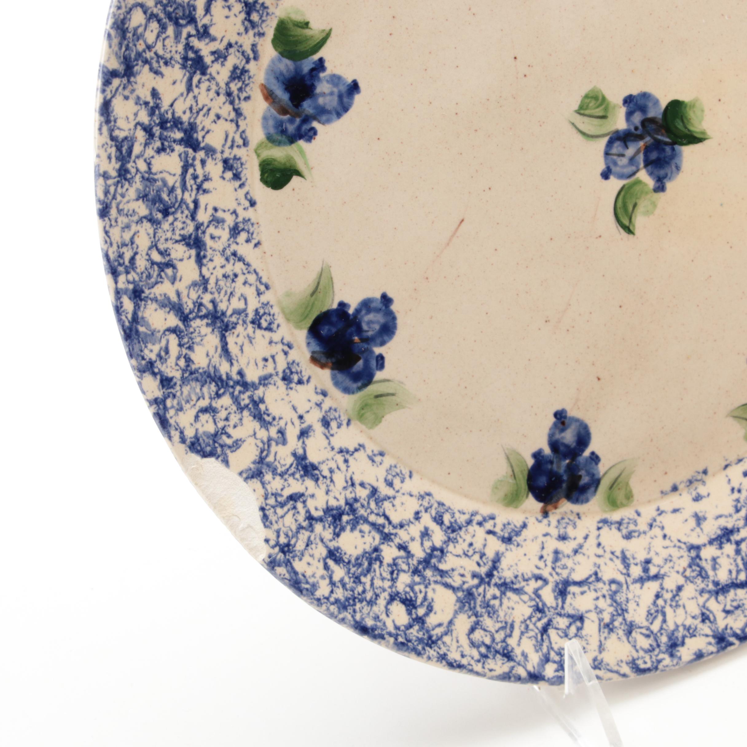 Thelma Leighton Stoneware Blueberry Pattern Tableware, Mid to Late 20th Century