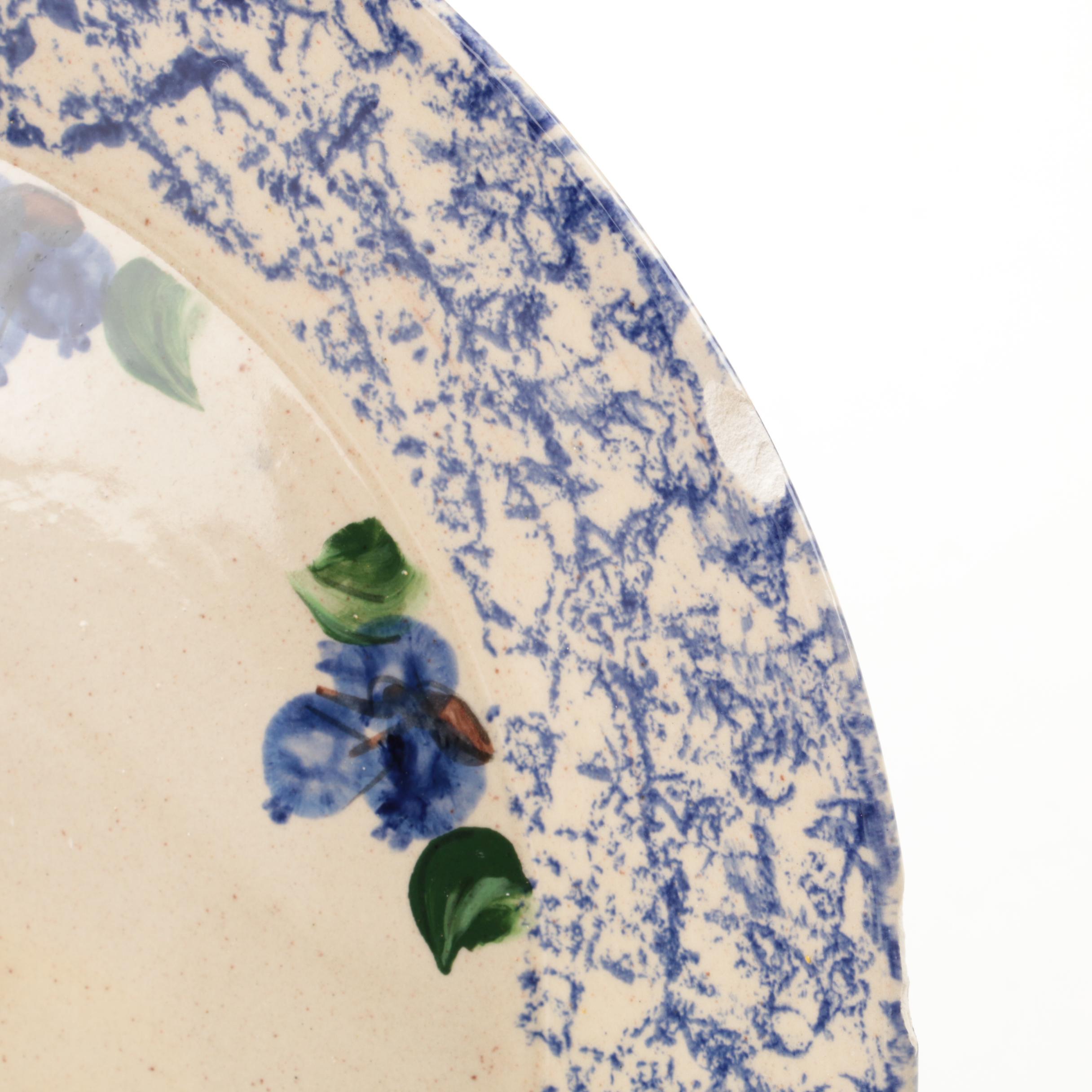 Thelma Leighton Stoneware Blueberry Pattern Tableware, Mid to Late 20th Century
