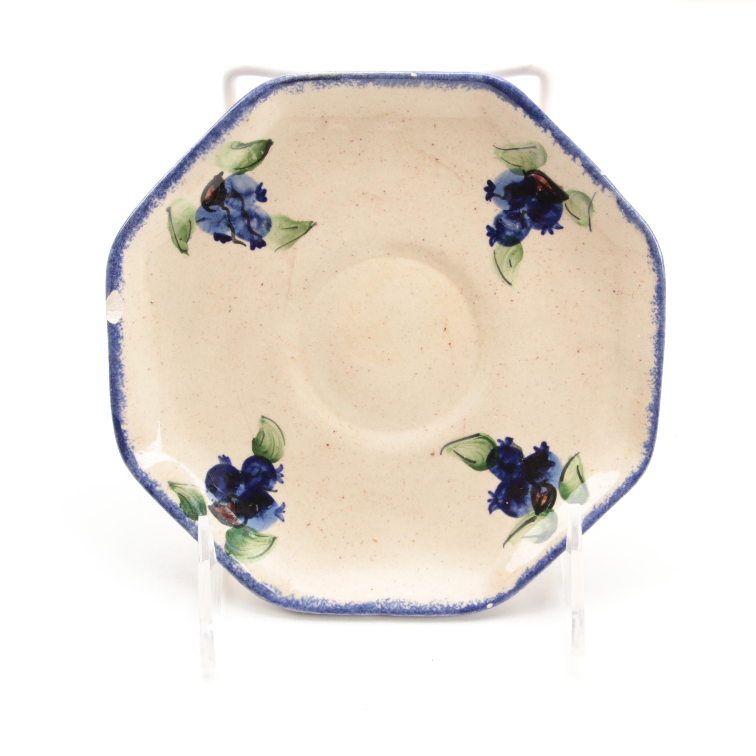 Thelma Leighton Stoneware Blueberry Pattern Tableware, Mid to Late 20th Century