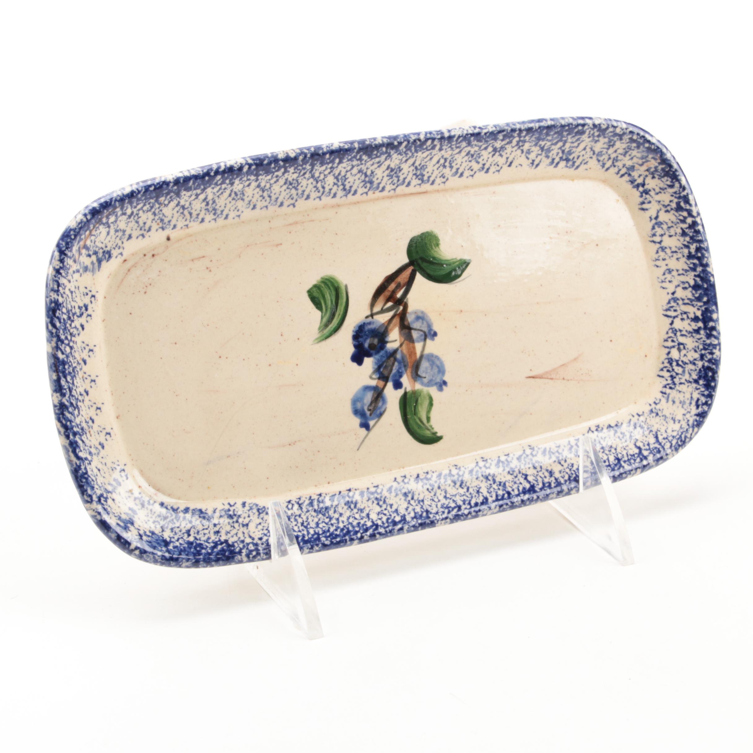 Thelma Leighton Stoneware Blueberry Pattern Tableware, Mid to Late 20th Century