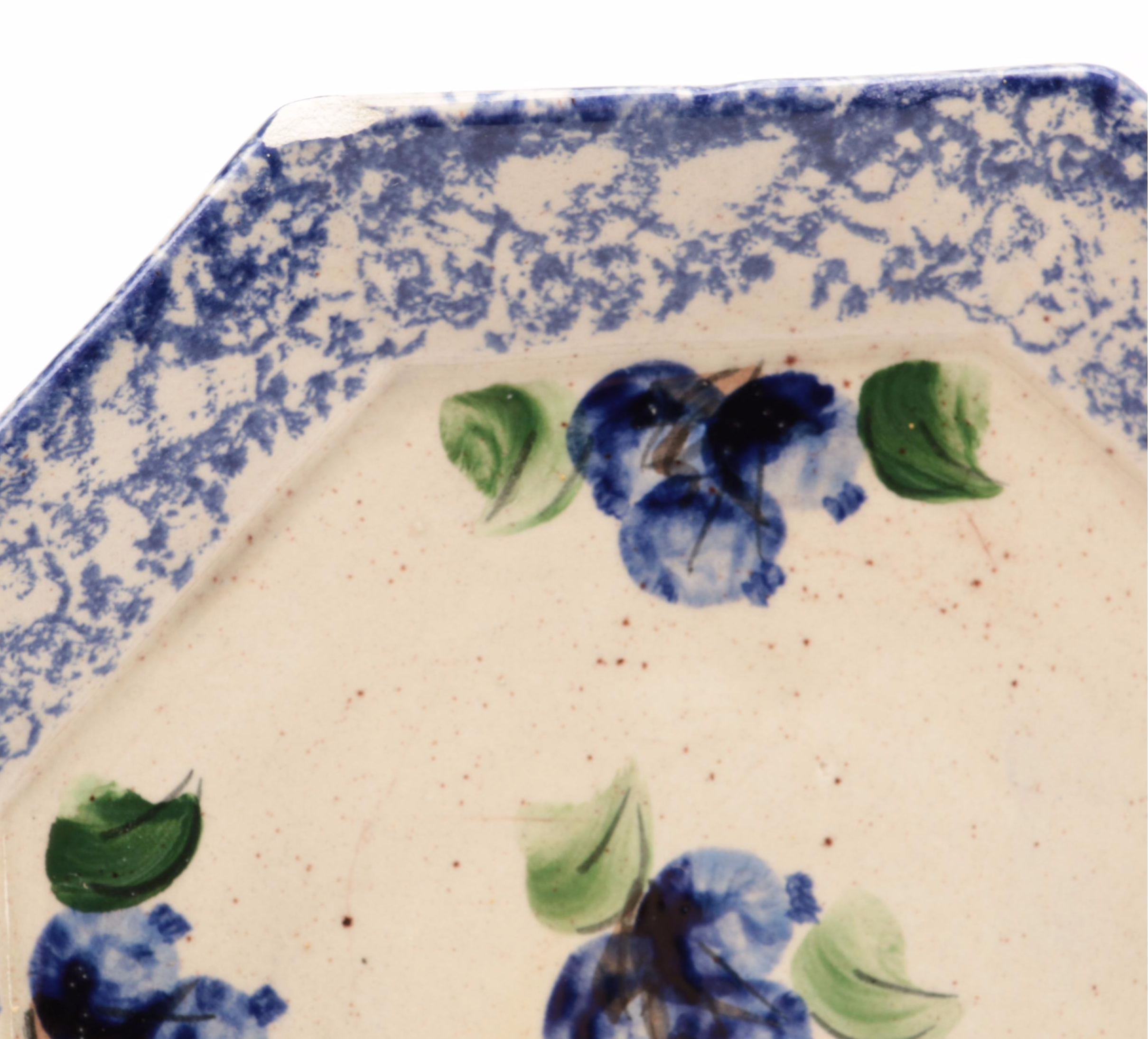 Thelma Leighton Stoneware Blueberry Pattern Tableware, Mid to Late 20th Century