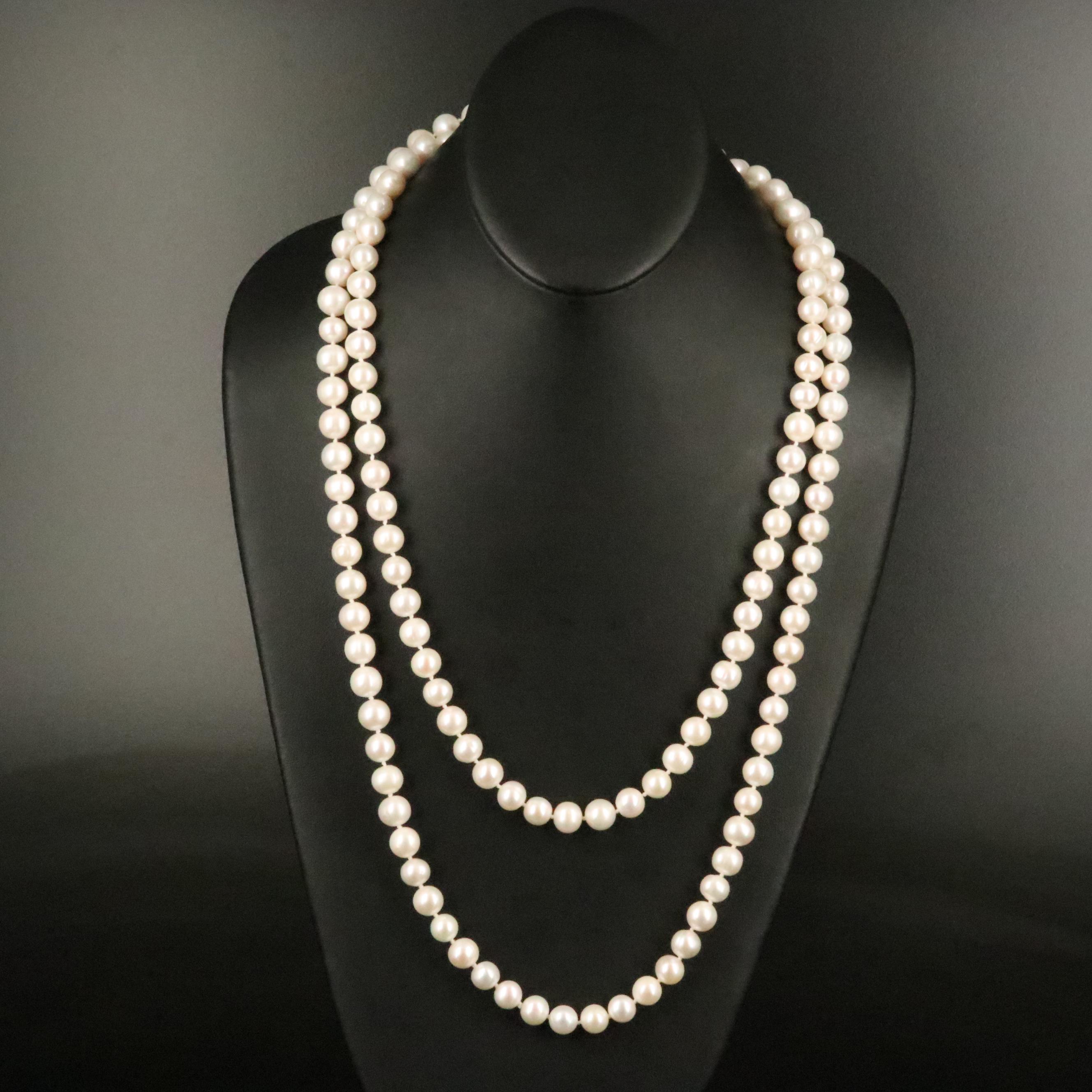 Endless Rope Length Pearl Necklace